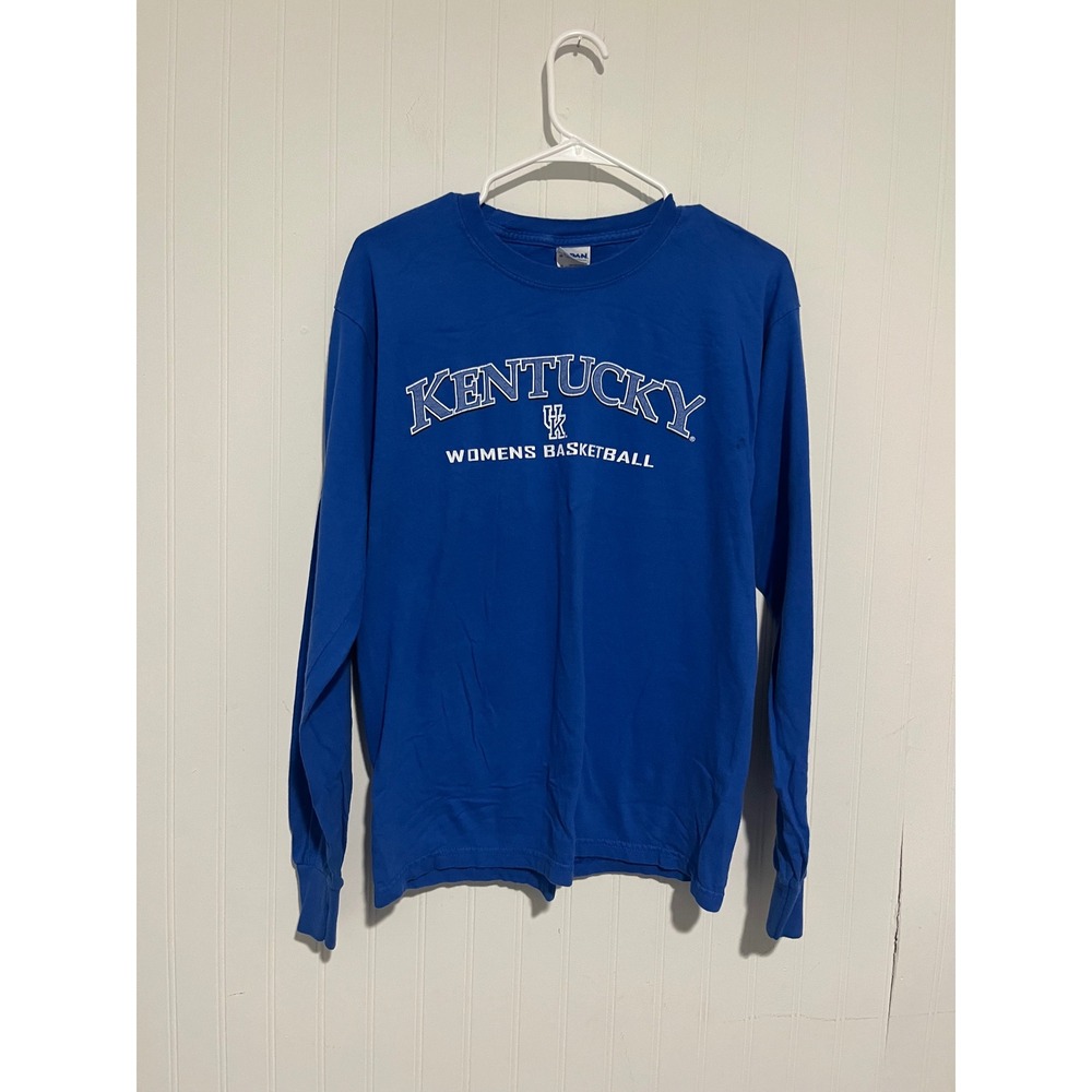 Gildan Kentucky Basketball Shirt Womens Medium Blue Long Sleeve Graphic